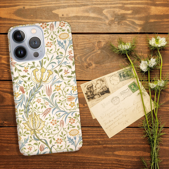 【モリス柄最多の品揃え　高精細画像使用】 iPhoneケース　ウィリアム・モリス　Flora 1枚目の画像