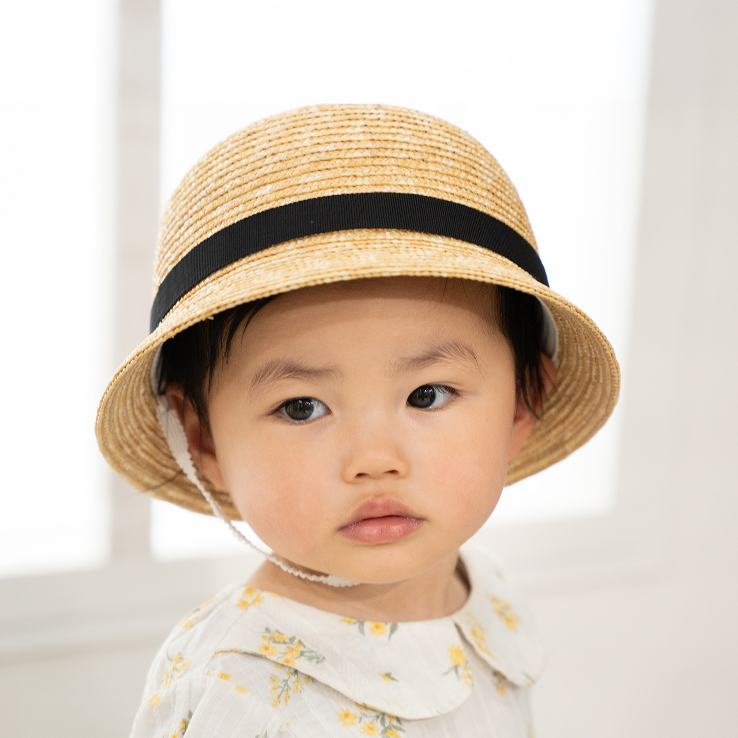 グラン Gland 麦わら帽子 クロッシェ 子供・キッズ用 ブラック 48cm [UK-H010-GLBK48]