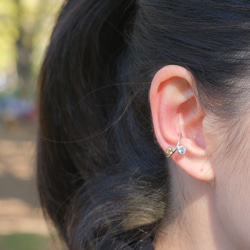 earcuff peridot×bluetopaz ブルートパーズ×ペリドット　イヤカフ　silver925　シルバー 7枚目の画像