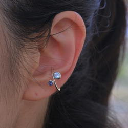 earcuff aiolite×bluetopaz ブルートパーズ×アイオライト　イヤカフ　silver925　シルバー 6枚目の画像