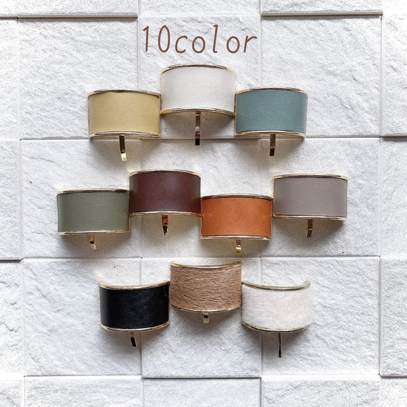 ♥️200  10色 革 ポニーフック / レザー ヘアカフス ヘアアクセサリー 5枚目の画像