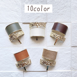 ♥️200  10色 革 ポニーフック / レザー ヘアカフス ヘアアクセサリー 12枚目の画像