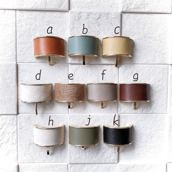 ♥️200  10色 革 ポニーフック / レザー ヘアカフス ヘアアクセサリー 3枚目の画像