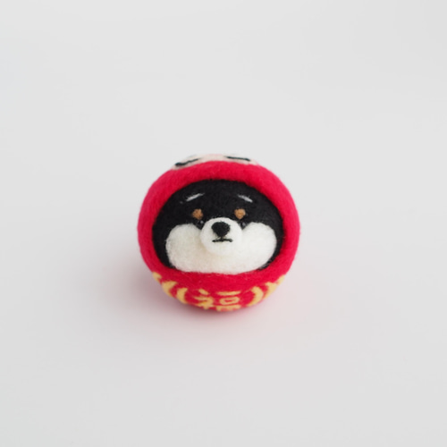受注製作】なりきりだるまのまゆ柴犬(赤柴・黒柴・白柴) 羊毛フェルト