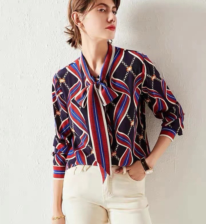 Drawer - DRAWER FALL1 シルクジョーゼットリボンブラウス の