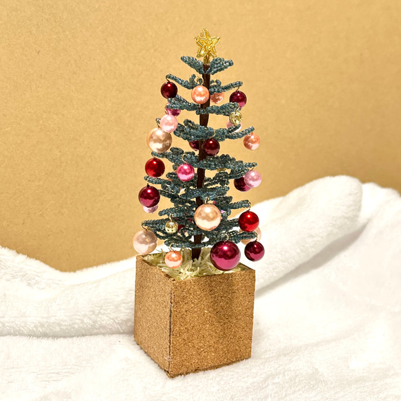 ＊緑ツリー＊　ビーズのクリスマスツリー　ビーズツリー　卓上　クリスマス　ミニチュア　置物　飾り 10枚目の画像