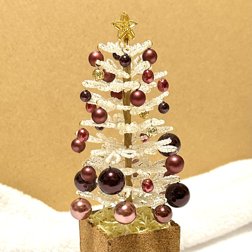2024販売終了】＊白ツリー＊ ビーズのクリスマスツリー ビーズ