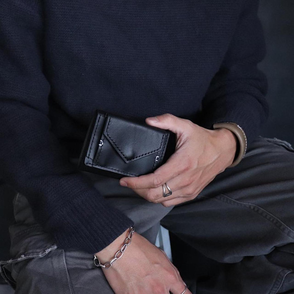 Slim mini wallet / black 15枚目の画像
