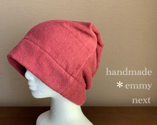 送料無料＊handmade今治産タオルで作った帽子〈ラズベリー・タグなし 