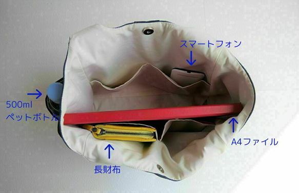 【完売】定番チェック柄ウール×エコファーのA4トート　ポケットたくさん軽いバッグ　 4枚目の画像