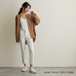 なめらか裏起毛シャツ　あったか＆ゆるふわ　ノーカラー　サイズ38　モカ　スナップボタン　 2枚目の画像