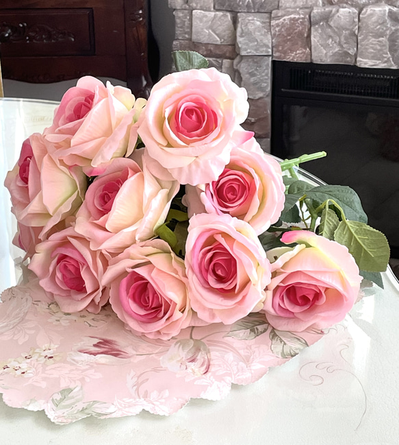 no20,3本組,ピンク,薔薇,ウェディング,アーティフィシャル