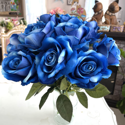 no22,3本組,青,薔薇,ウェディング,アーティフィシャルフラワー