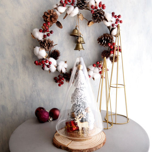 リニューアル✨】切り株コースター付きガラスドームに閉じ込めた