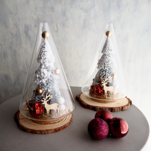 リニューアル✨】切り株コースター付きガラスドームに閉じ込めた