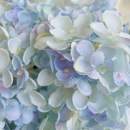 no81,3本組紫陽花, 小ぶり, 水色, 清楚, アーティフィシャルフラワー