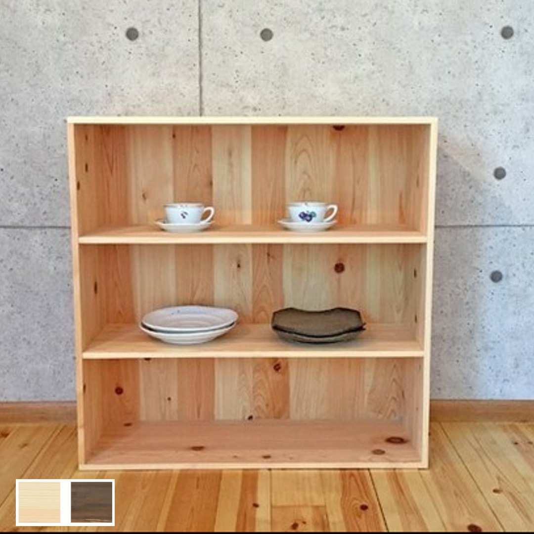 木製『紀州ひのき 飾り棚 ３段』木製シェルフ 木製ラック 木製キャビネット サイズオーダーOK！ 桧家具 木工職人造り