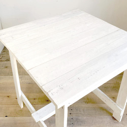 リサイクルウッド☆カフェテーブル ホワイト　RW0073-WT 14枚目の画像