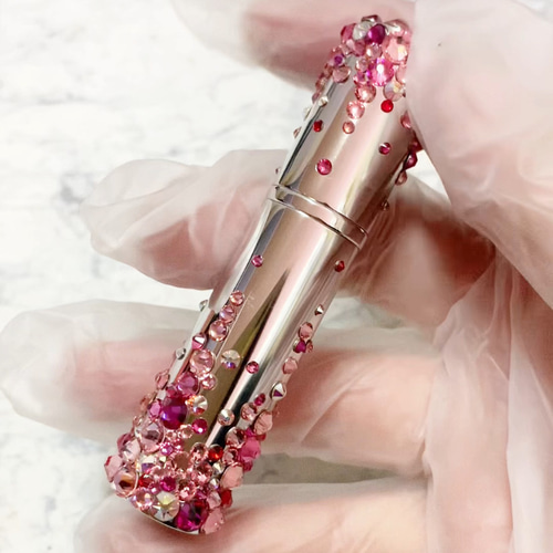 送料無料】ピンクベースにローズ系アクセント デコ雑貨 スワロスキー