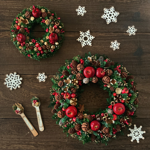 クリスマスリースmini C(13cm) リース PAPER MOON 通販 12952535