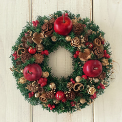 小さめ♪クリスマスリース♪♪ 送料無料」クリスマスリース 直径約23cm X3387 リース GrandGrue