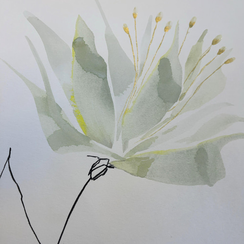 flower 【原画 A3/アクリル画】 #インテリアアート#絵画#花