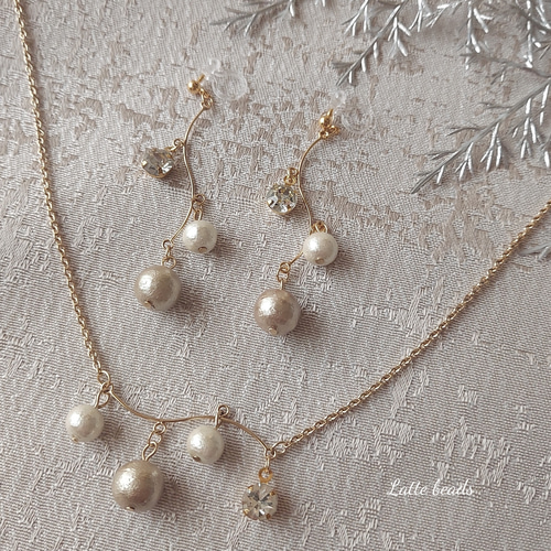 No.762【10ペアセット】 お砂糖 パール ハンドメイド ピアス