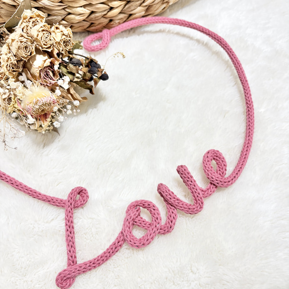 単品　赤い糸love ウールレター 1枚目の画像