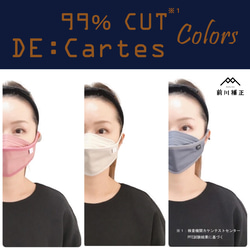 絶対空間∞DE:Cartes Colors（カラーズ）微粒子99％フィルター内蔵ダイヤモンド布マスク 1枚目の画像