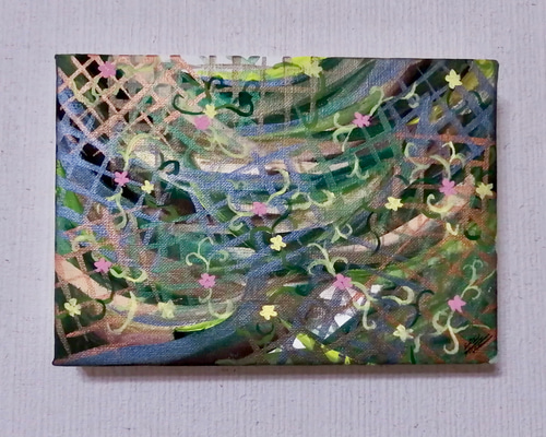 歩けない 』 原画 絵画 抽象画 メタリック 綺麗 花 絵画 りの