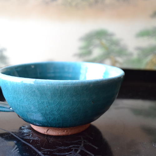 再入荷！】 スープカップ（ターコイズ） スープ皿 ＊小鉢 ☆萩焼き