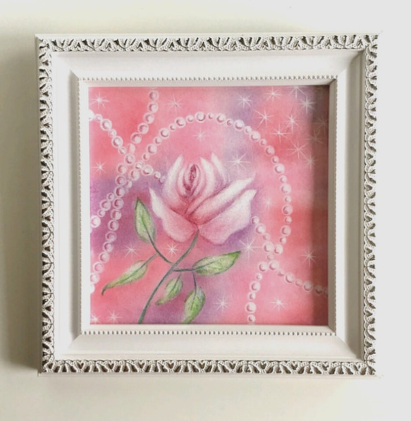 パステル画 ［薔薇］フレーム付き ［薔薇］フレーム付き パステル画