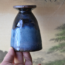 【酒器】コブレット（小）(コスモブルー)　ビアカップ　ワインカップ　萩焼き 11枚目の画像