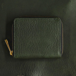 ※栃木レザー ラウンドファスナー ミニ財布 二つ折り財布 本革 コンパクト財布 ボックス型 ブラック JAW007 18枚目の画像