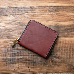 栃木レザー ラウンドファスナー ミニ財布 二つ折り財布 本革