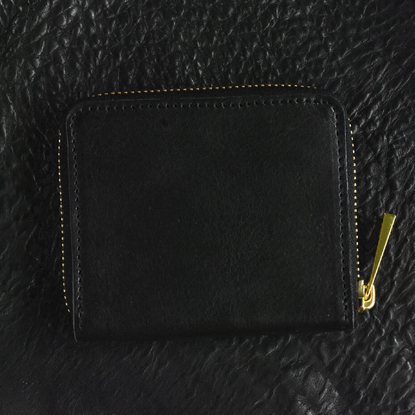※栃木レザー ラウンドファスナー ミニ財布 二つ折り財布 本革 コンパクト財布 ボックス型 ボルドー JAW007 15枚目の画像
