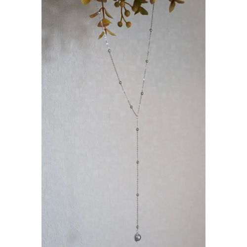 silver925>アコヤ真珠のY字ネックレス /アコヤパール 真珠 シルバー925  