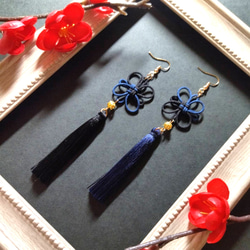 チャイナピアス(イヤリング)（吉祥如意）【中華風】【チャイナ】【漢字