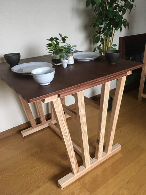 Shell 03 dining table for 2 people   木製ダイニングテーブル　2人用　 2枚目の画像