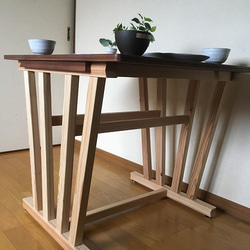 Shell 03 dining table for 2 people   木製ダイニングテーブル　2人用　 3枚目の画像