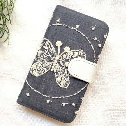 33-1 iPhone他、全機種対応 手帳型ケース ミナペルホネン forest wing