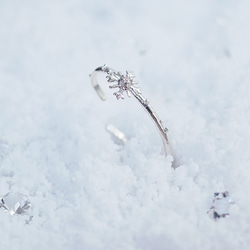 ＜※僅限冬季＞*〜雪水晶〜*雪水晶耳夾（銀色） 第1張的照片