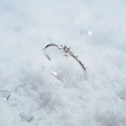 ＜※僅限冬季＞*〜雪水晶〜*雪水晶耳夾（銀色） 第4張的照片