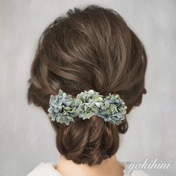 1400円 本物花 優しいグリーン 髪飾り 卒業 入学 ウエディング ブライダル
