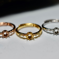 RG23-2 上品 3.5x3.5mm~4.2x4.2mm ミニ ファセット 台座 リング枠