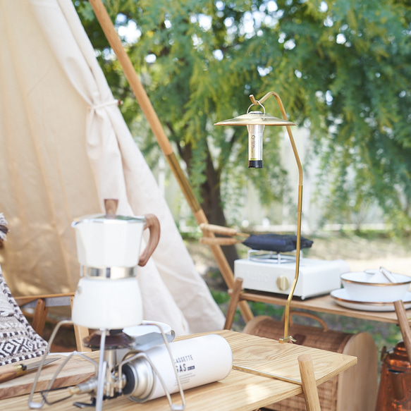 真鍮 ハタガネ ランタンスタンド【ハイタイプ】 4枚目の画像