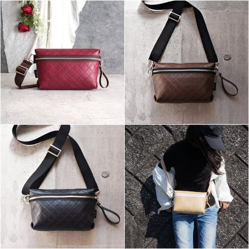 キルティング ミニショルダーバッグ【撥水エコレザー クロスボディ