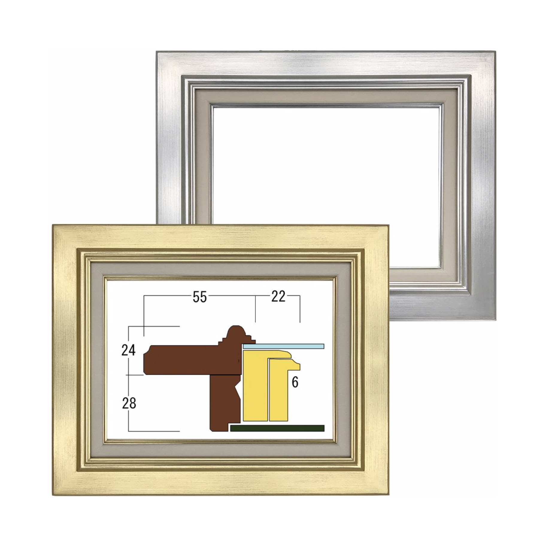 油絵額縁 オーロラ(金・銀) 同志社製 あんしん匿名便 送料無料