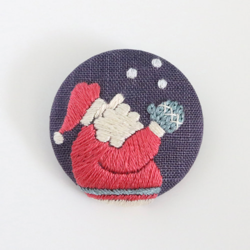 No.527　クリスマスの可愛い訪問者　刺繍ブローチ No.527 クリスマスの可愛い訪問者 刺繍ブローチ - その他