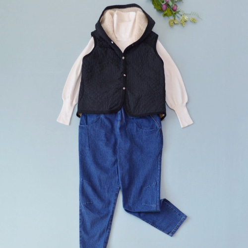 フード付き暖かいキルティングベスト♪ ジャケット Tomoki 通販